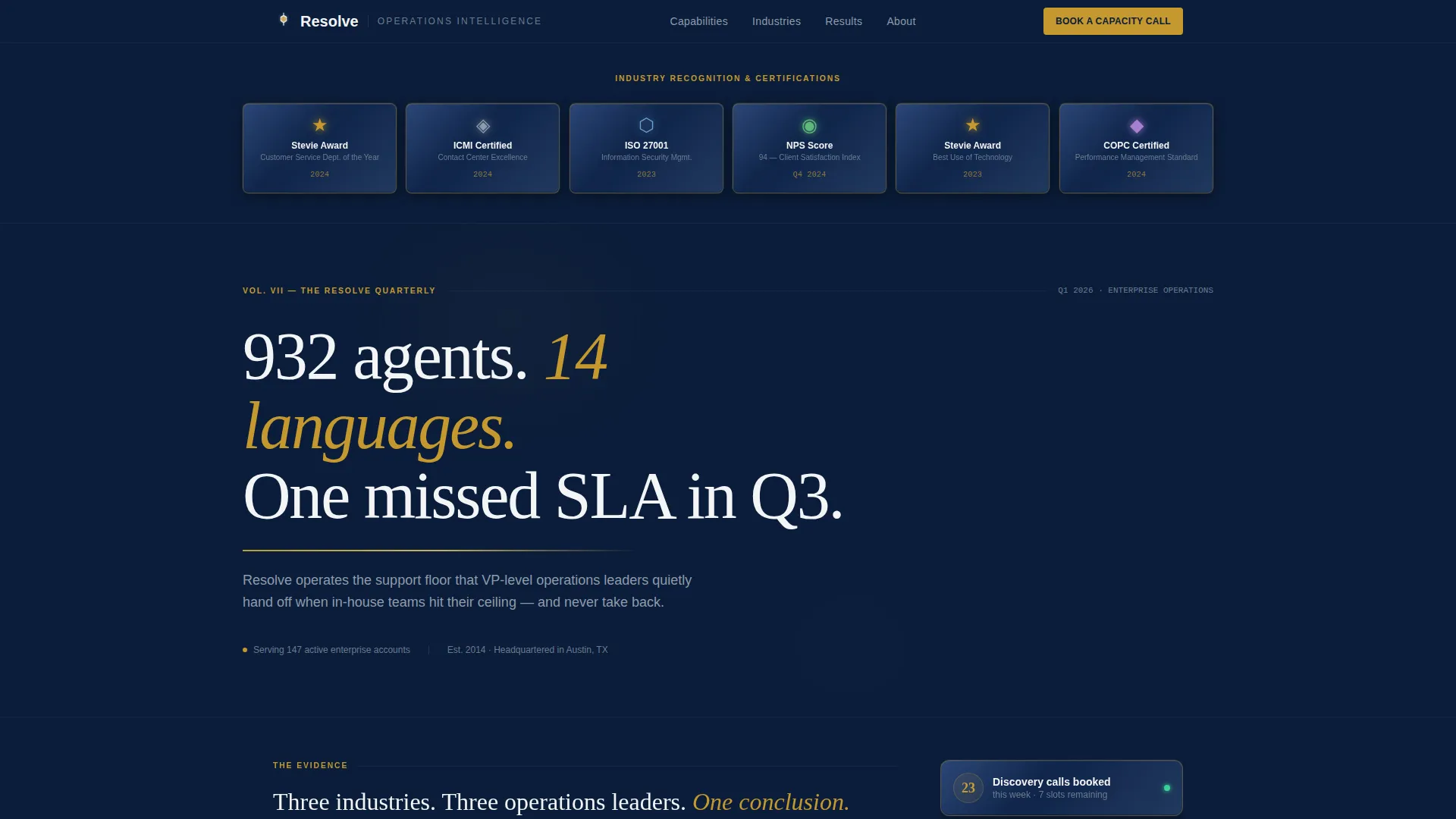 Outsourcing & BPO Specialist Booking Website Template