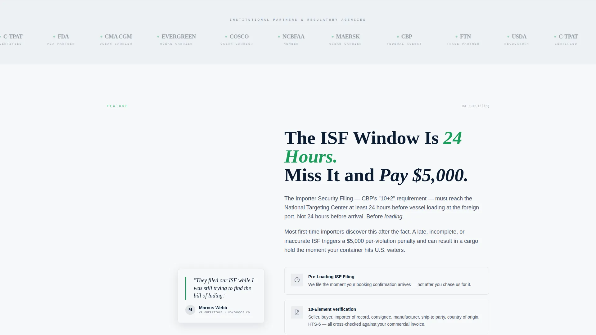 Expert Customs Broker Landing Page Template