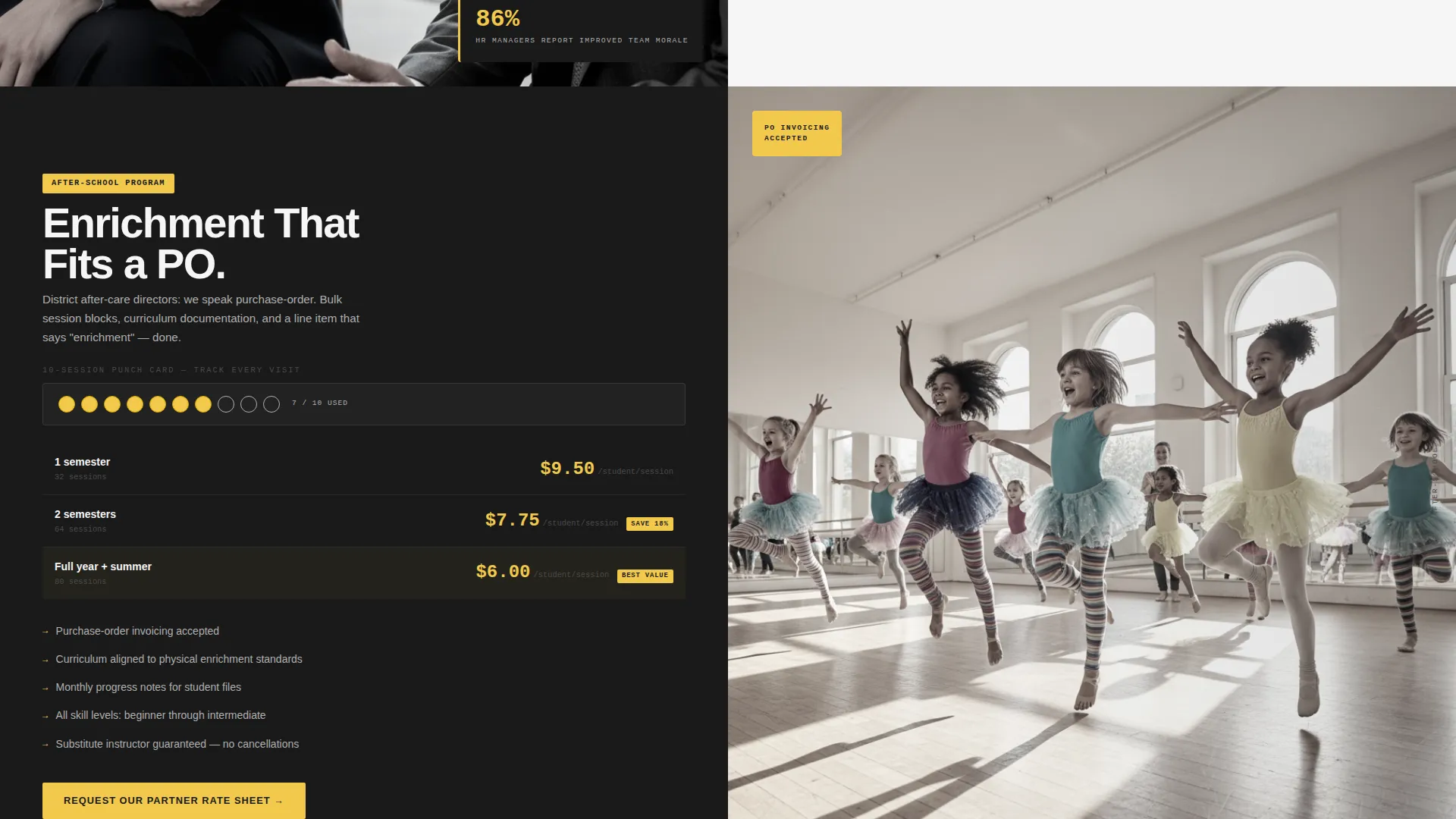 Highconverting Danceschool Landing Page Template