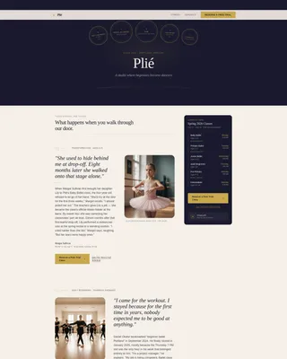 Elegant Dance School Landing Page Template