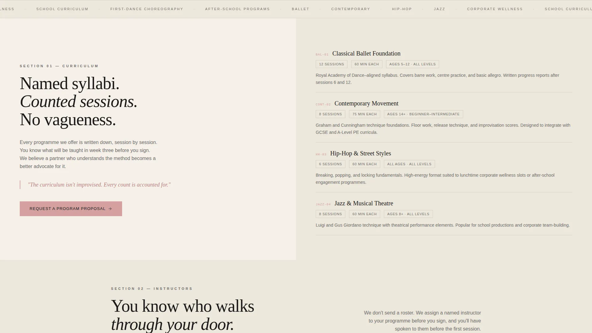 Dance School Partnership Landing Page Template