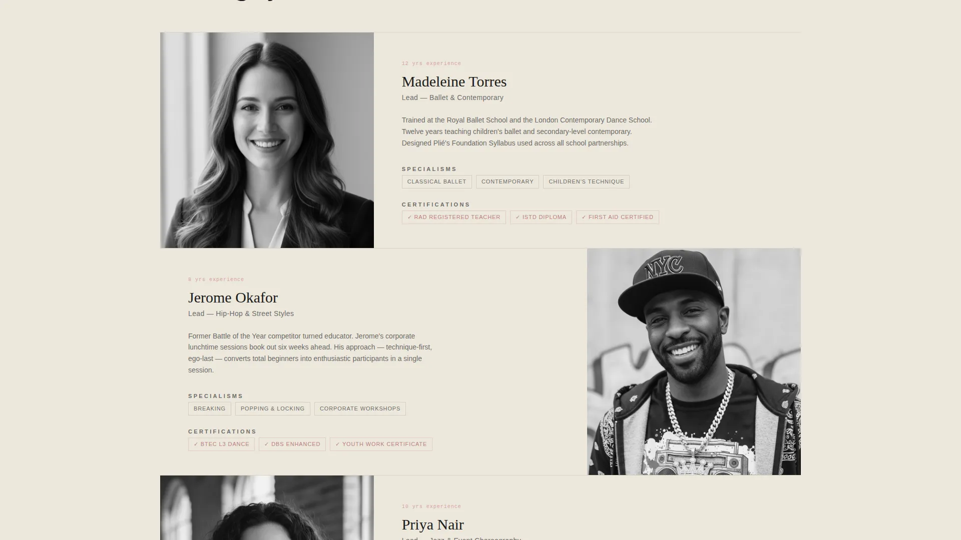 Dance School Partnership Landing Page Template