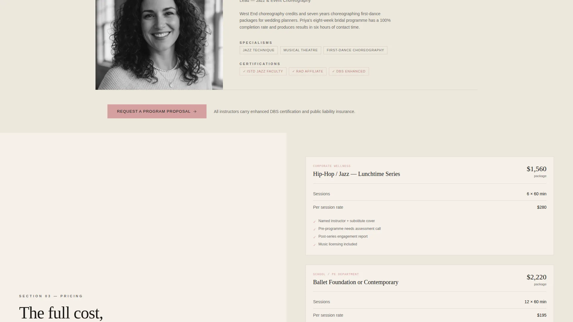 Dance School Partnership Landing Page Template
