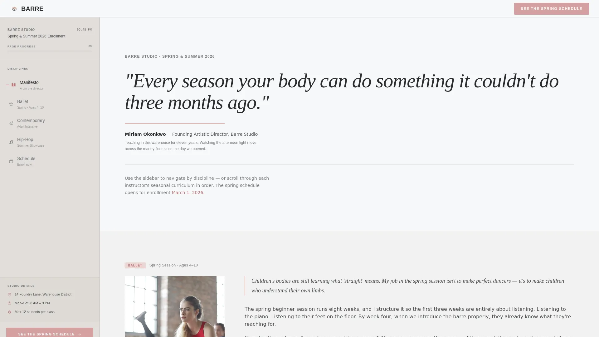 Dance School Seasonal Promotion Landing Page Template