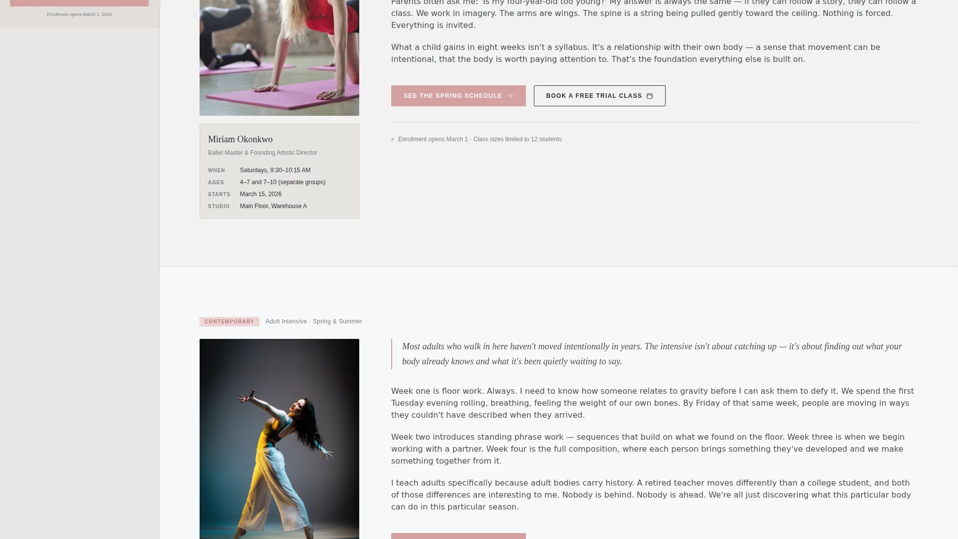 Dance School Seasonal Promotion Landing Page Template