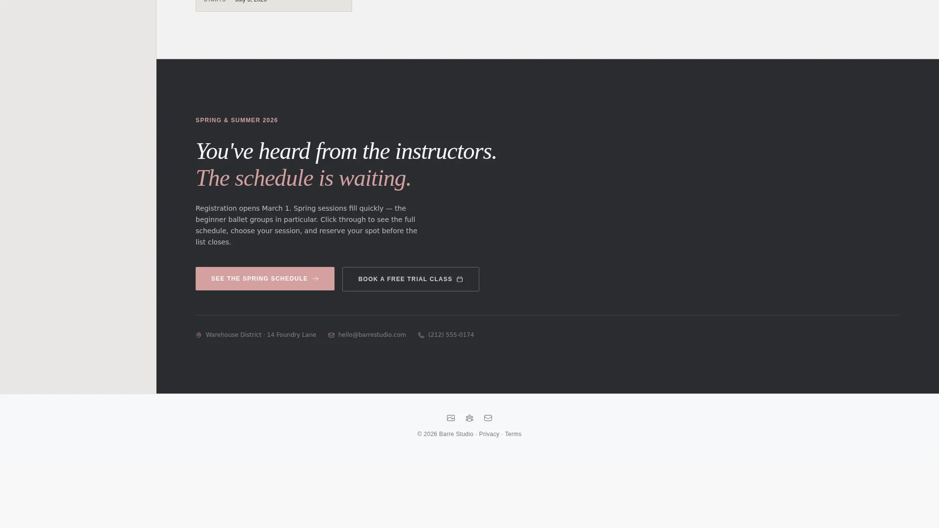 Dance School Seasonal Promotion Landing Page Template