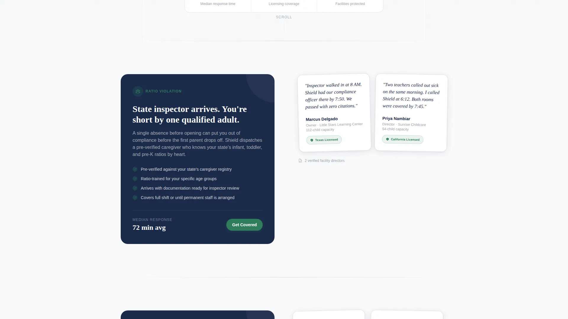 Daycare Emergency Service Landing Page Template