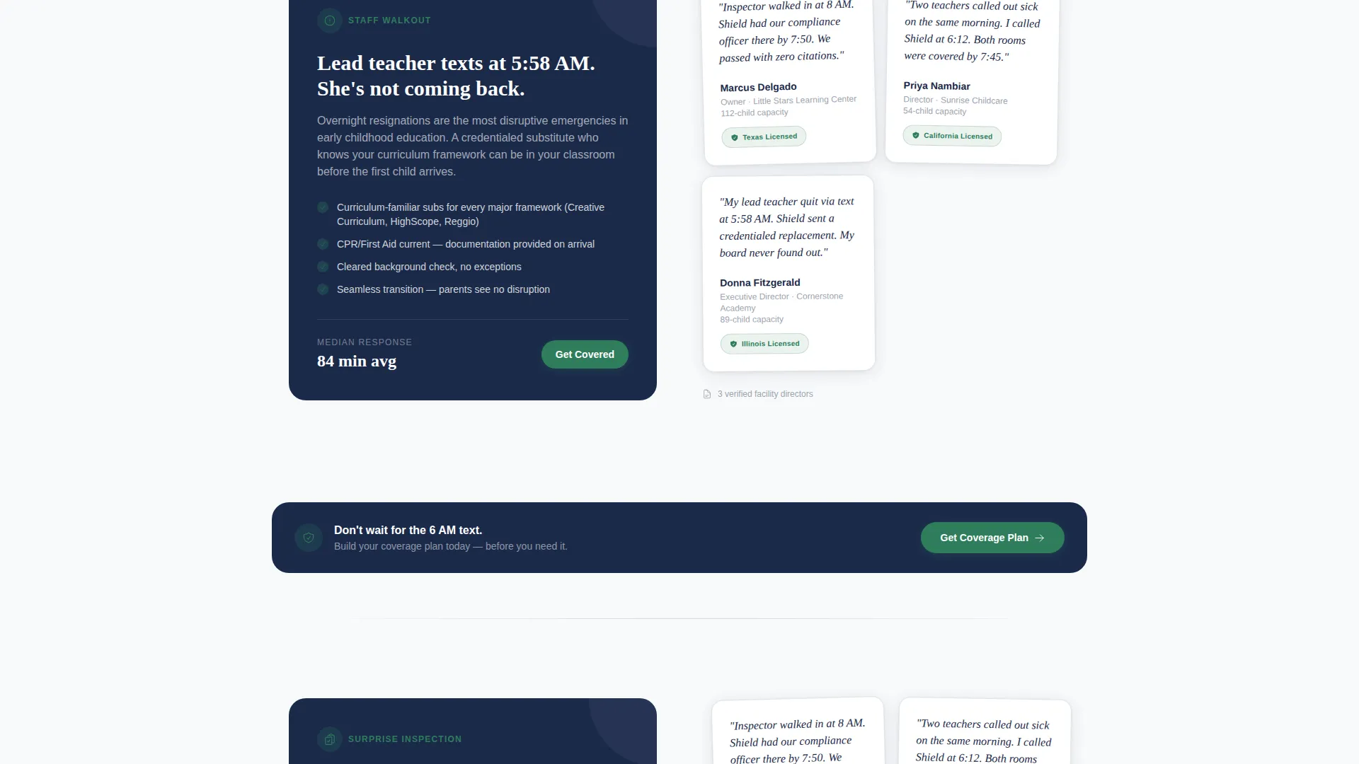 Daycare Emergency Service Landing Page Template