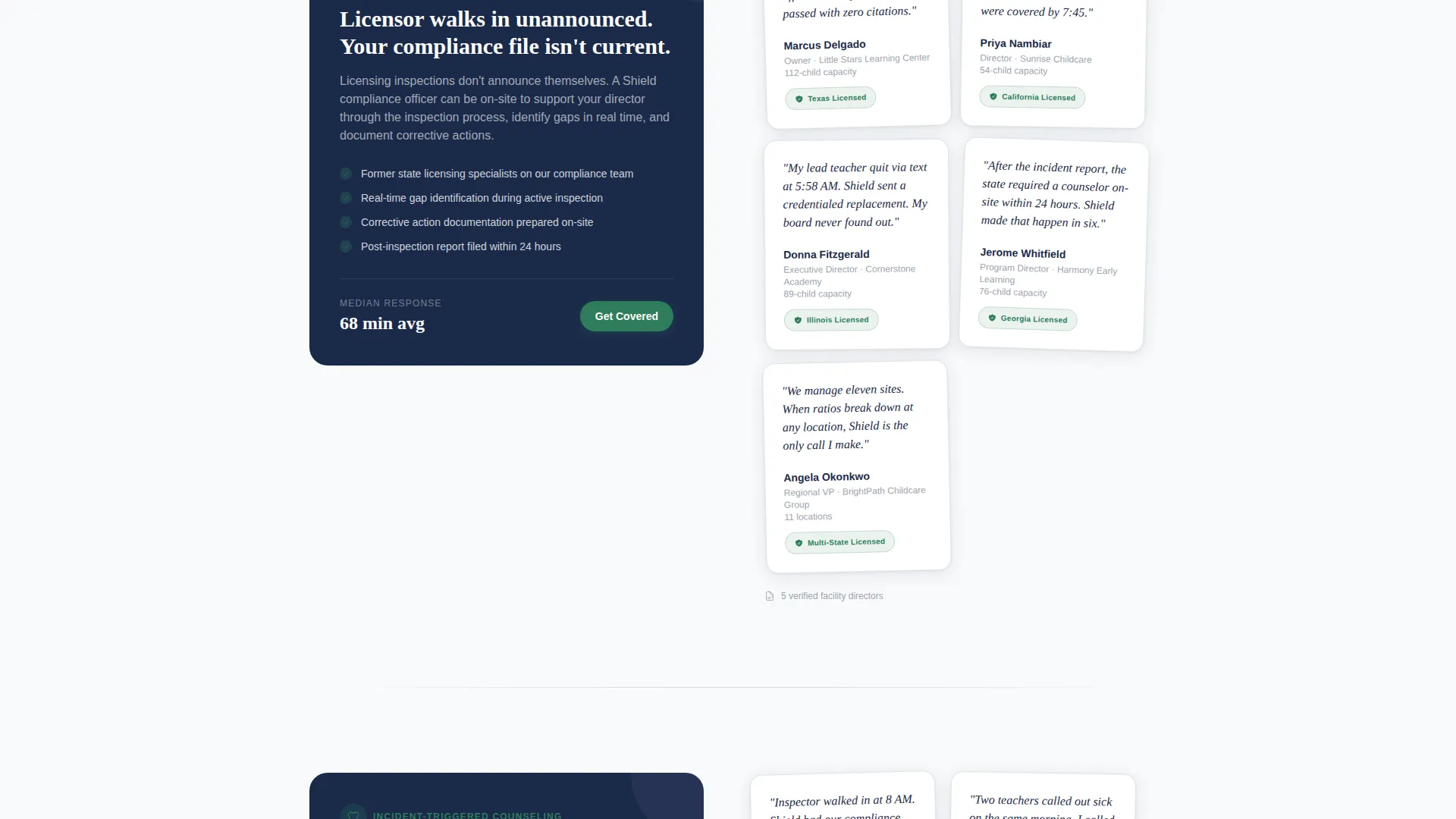 Daycare Emergency Service Landing Page Template