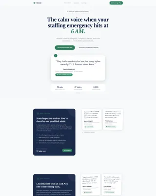 Daycare Emergency Service Landing Page Template