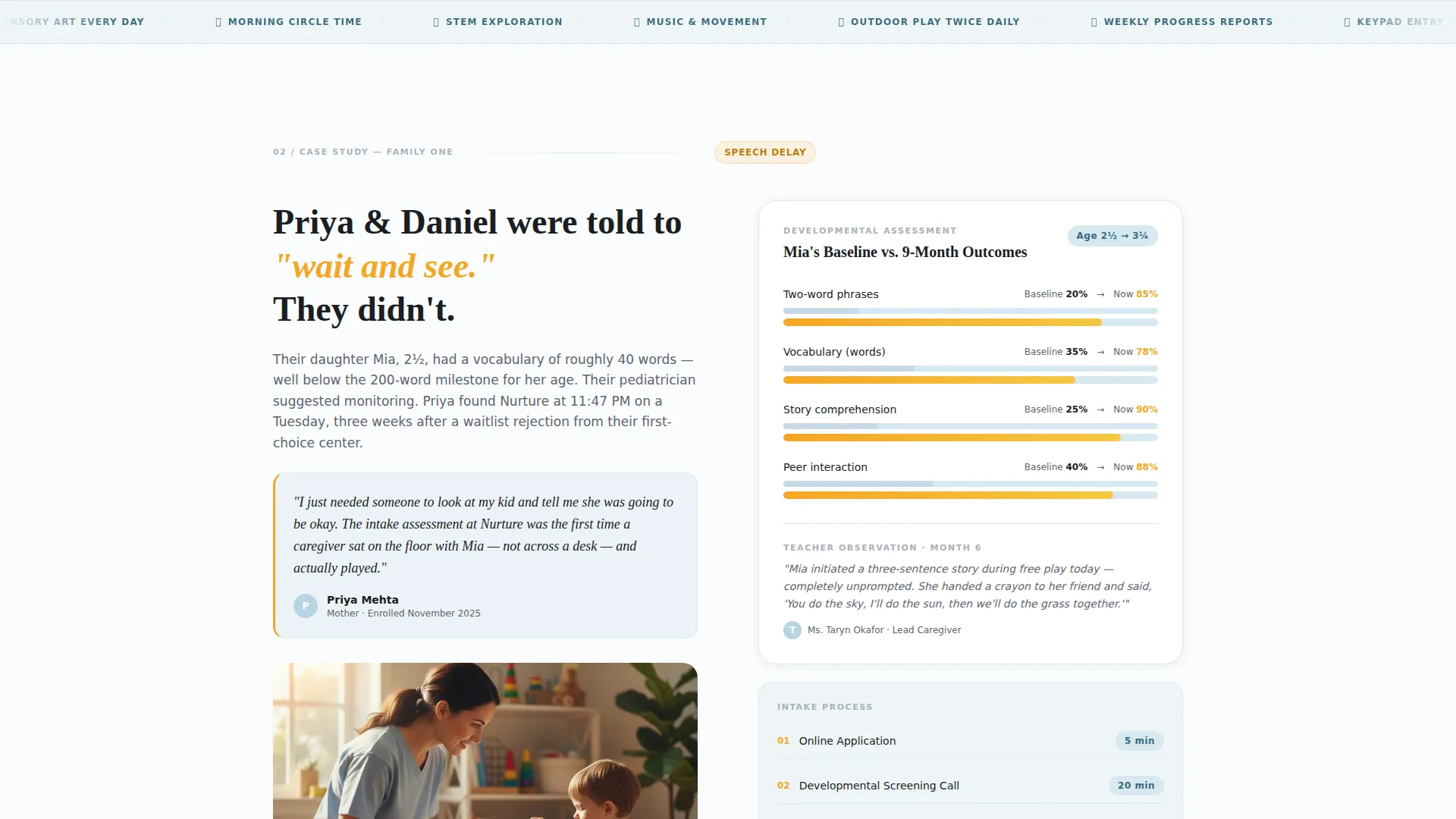 Reliable Child Care Services Landing Page Template