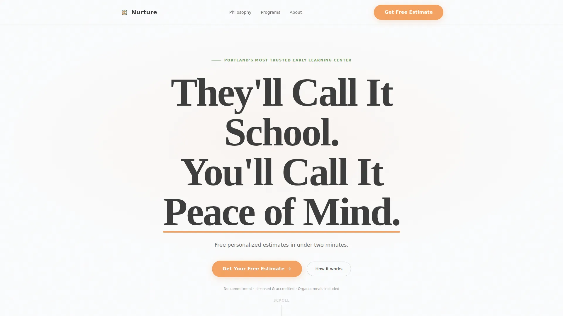 Nurturing Preschool Daycare Landing Page Template