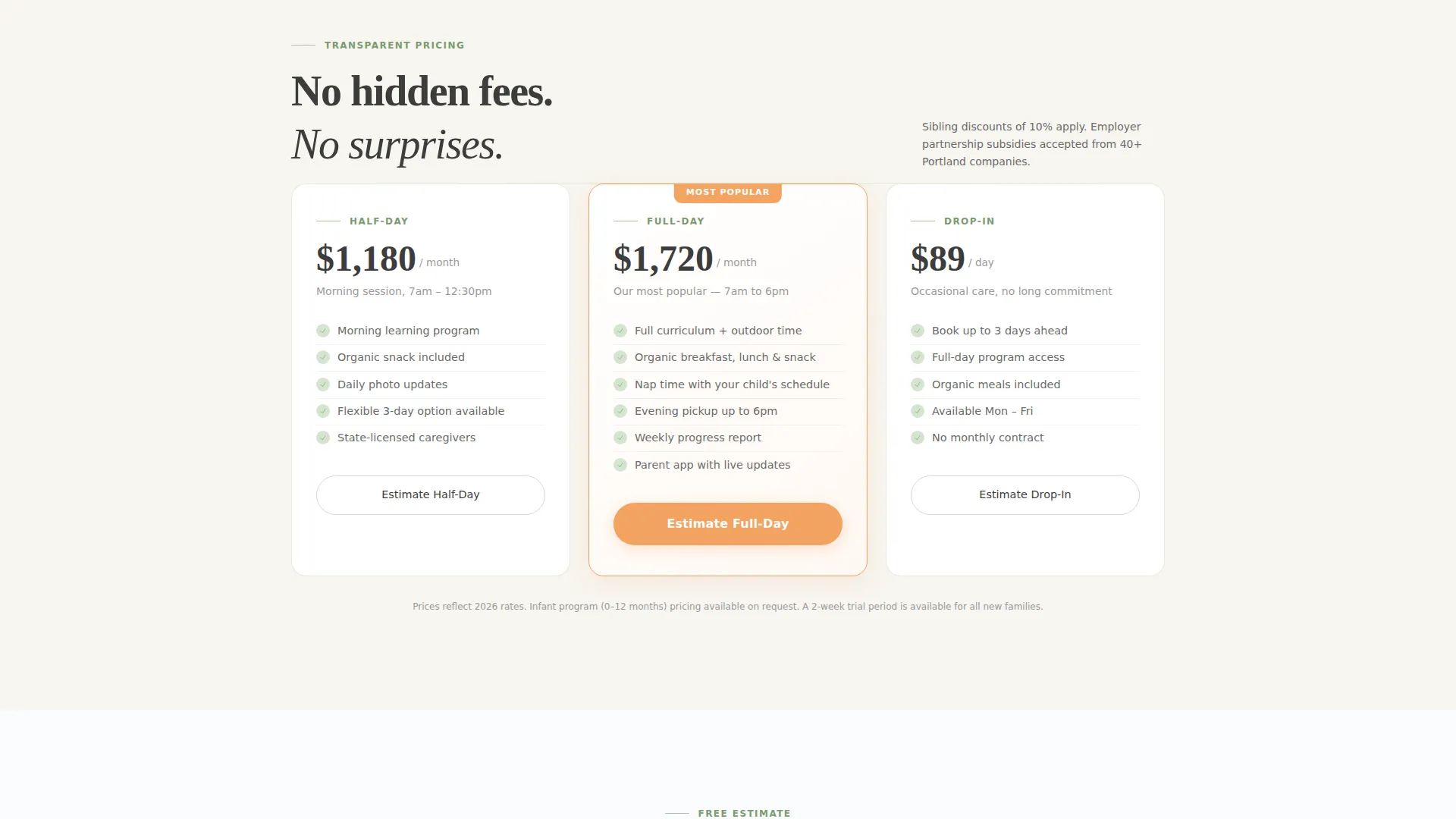 Nurturing Preschool Daycare Landing Page Template