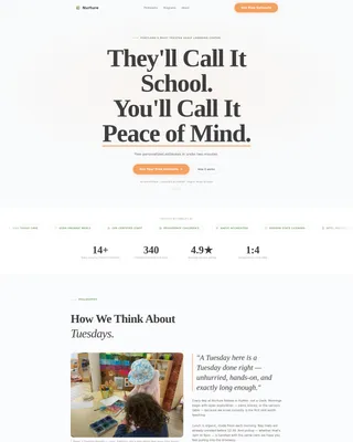 Nurturing Preschool Daycare Landing Page Template