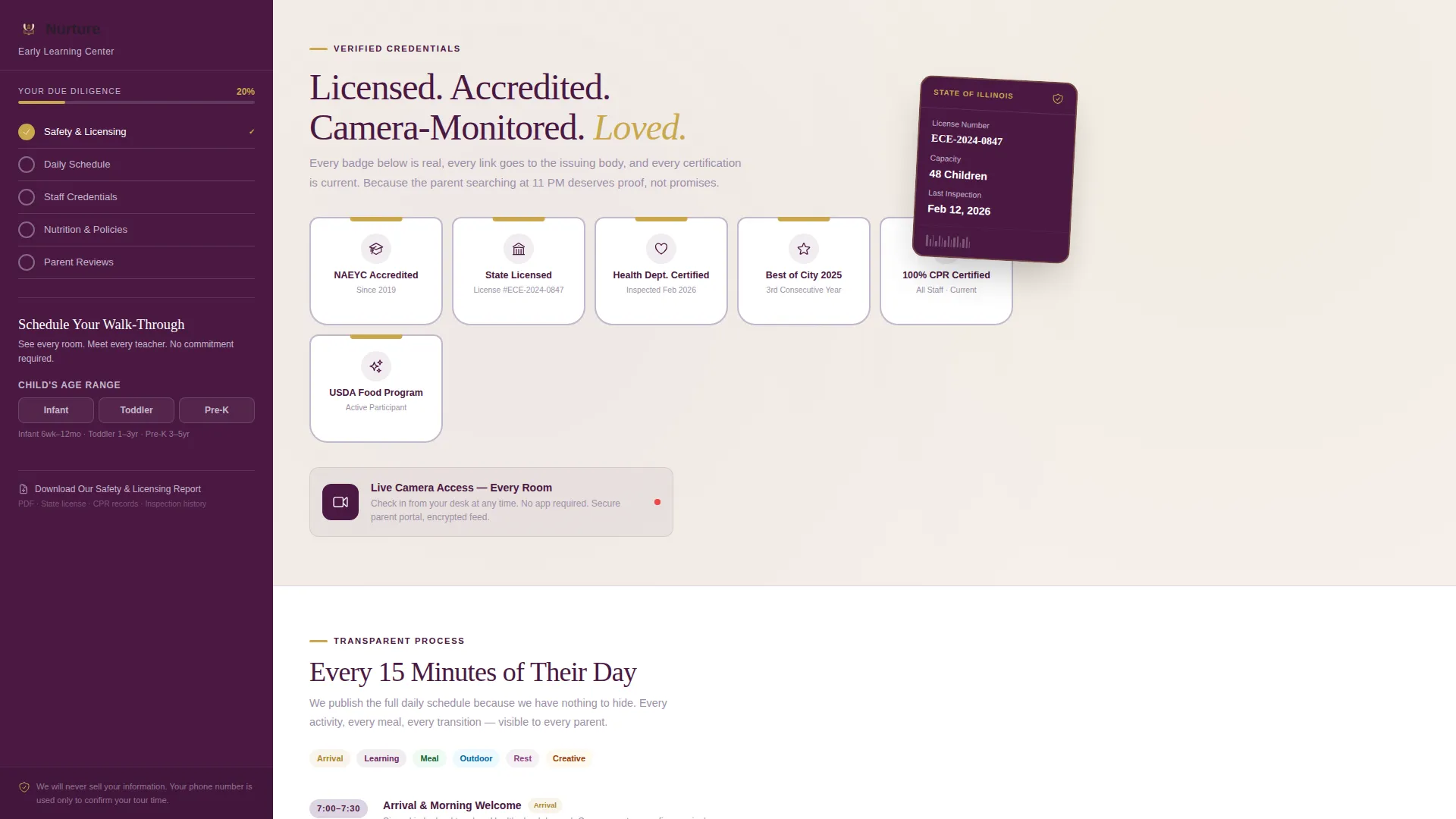 Trusted Daycare Center Landing Page Template