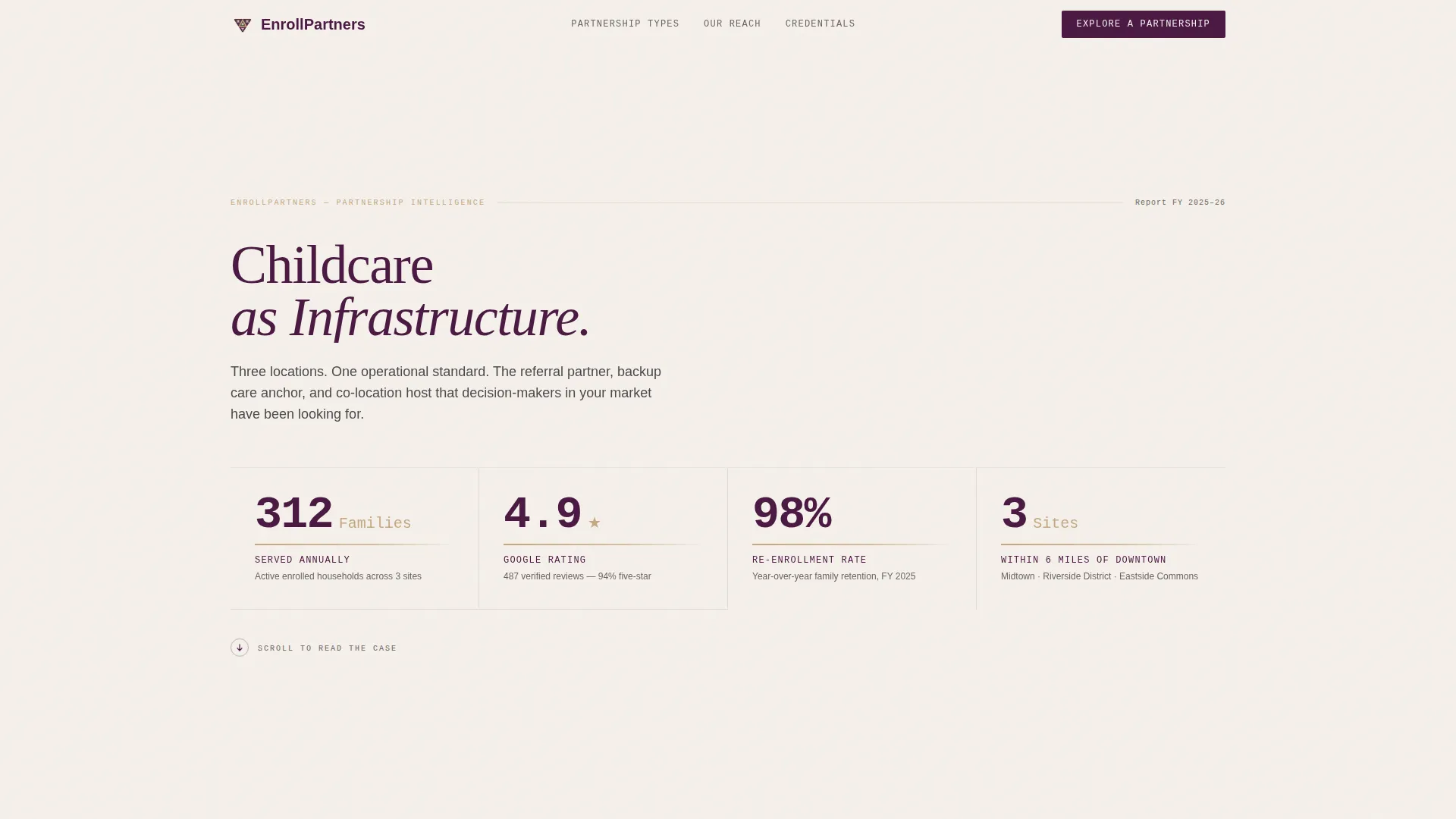 Daycare Center Partnership Landing Page Template