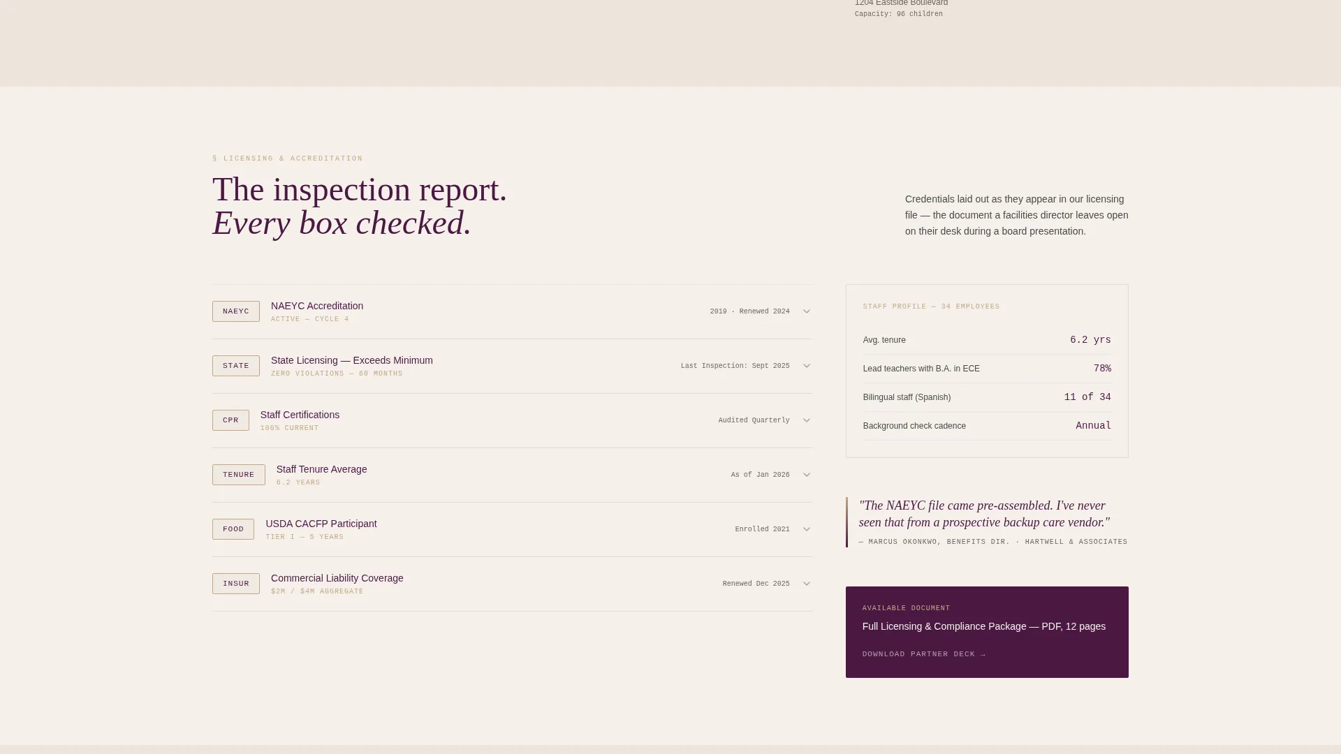 Daycare Center Partnership Landing Page Template