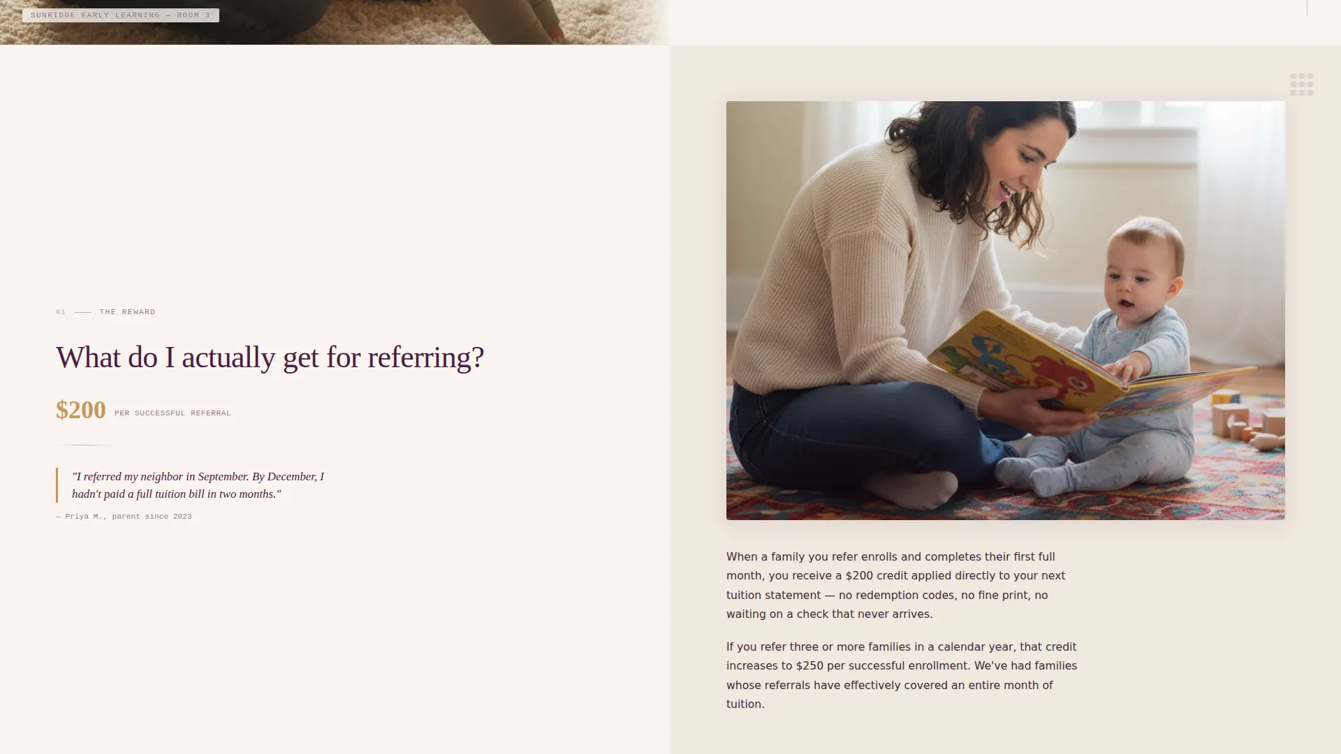 Daycare Center Referral Program Landing Page Template