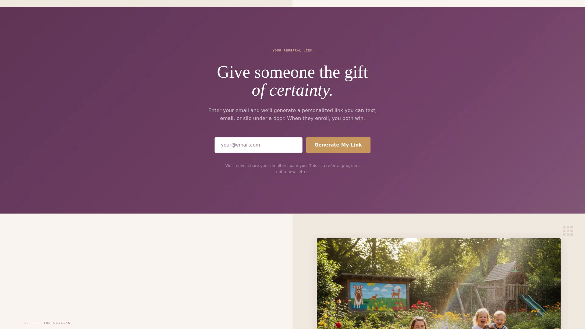 Daycare Center Referral Program Landing Page Template