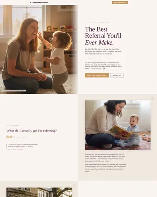Daycare Center Referral Program Landing Page Template