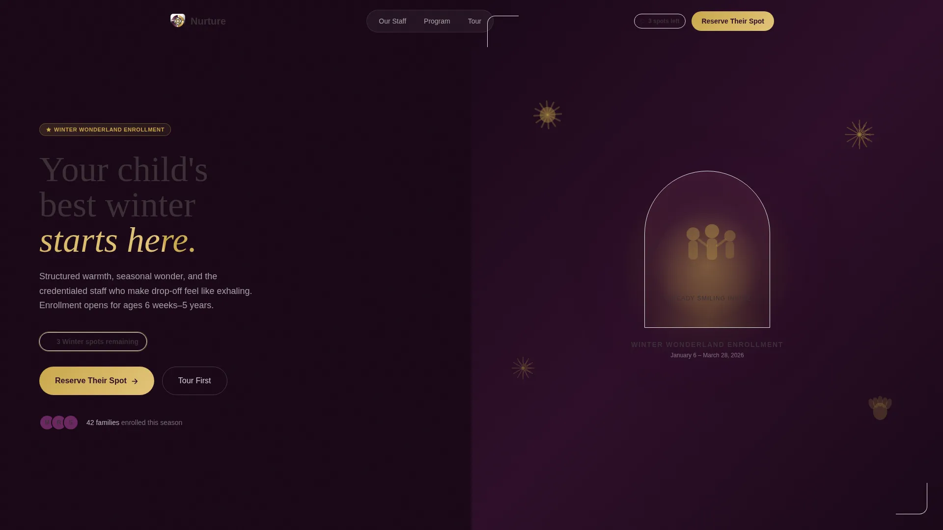 Expert Early Childhood Care Landing Page Template