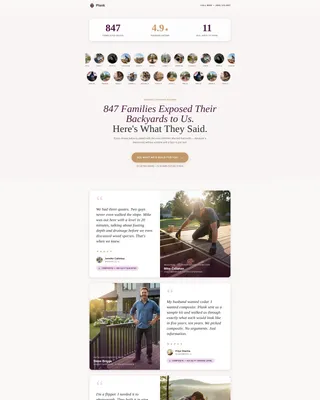 Deck Builder Customer Review Landing Page Template