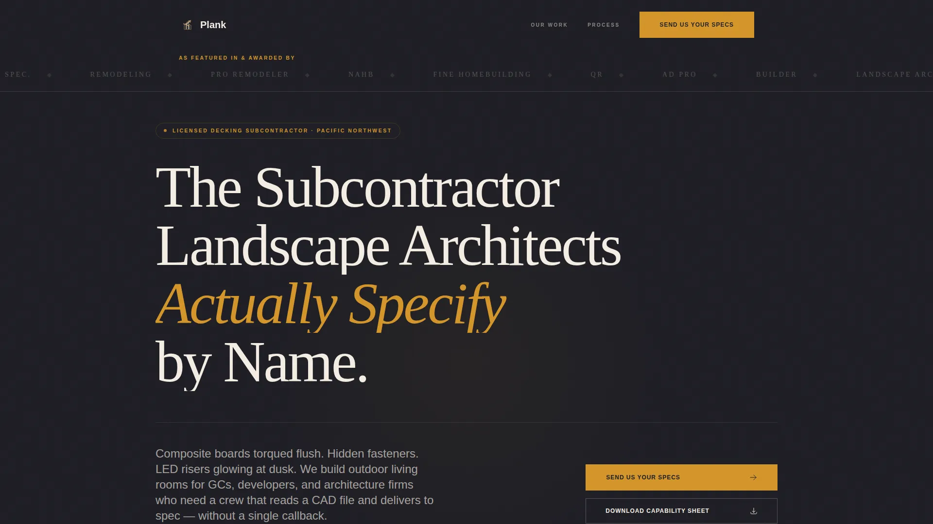 Deck Builder B2B Landing Page Template