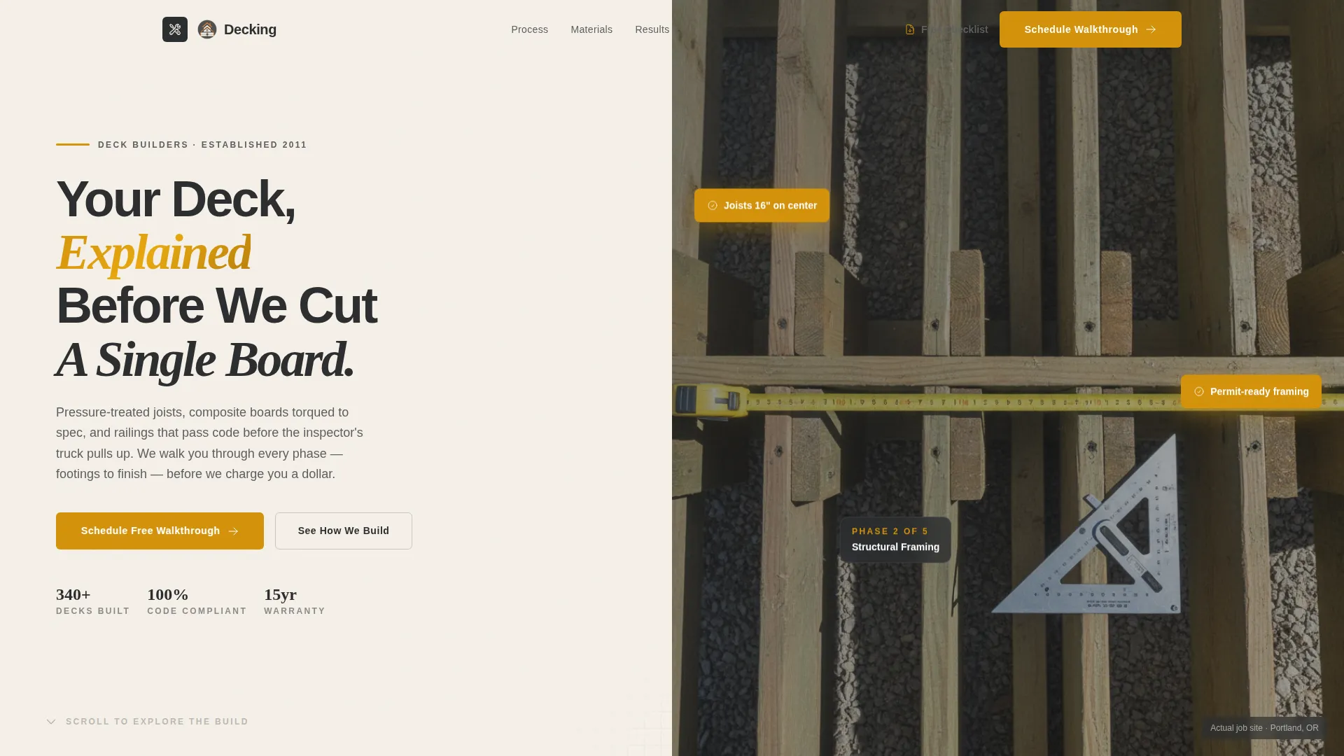 Transparent Deckbuilder Landing Page Template