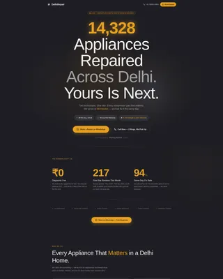 Delhi Appliance Repair Landing Page Template
