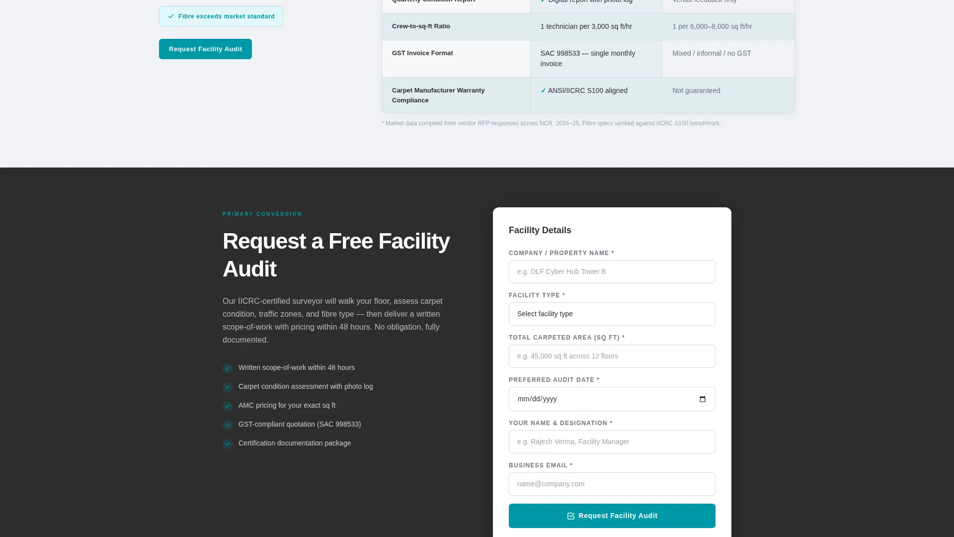 Commercial Carpet Cleaning Landing Page Template