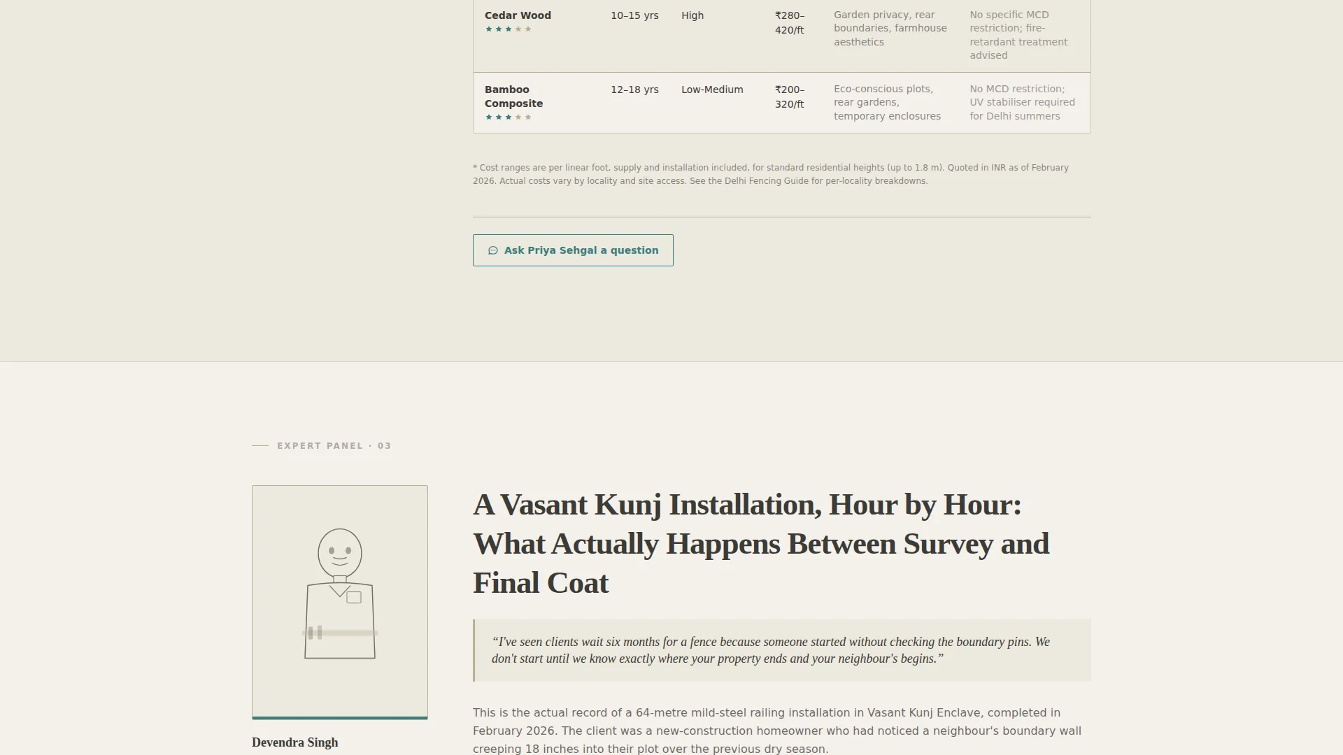 Delhi Fence Installation Editorial Landing Page