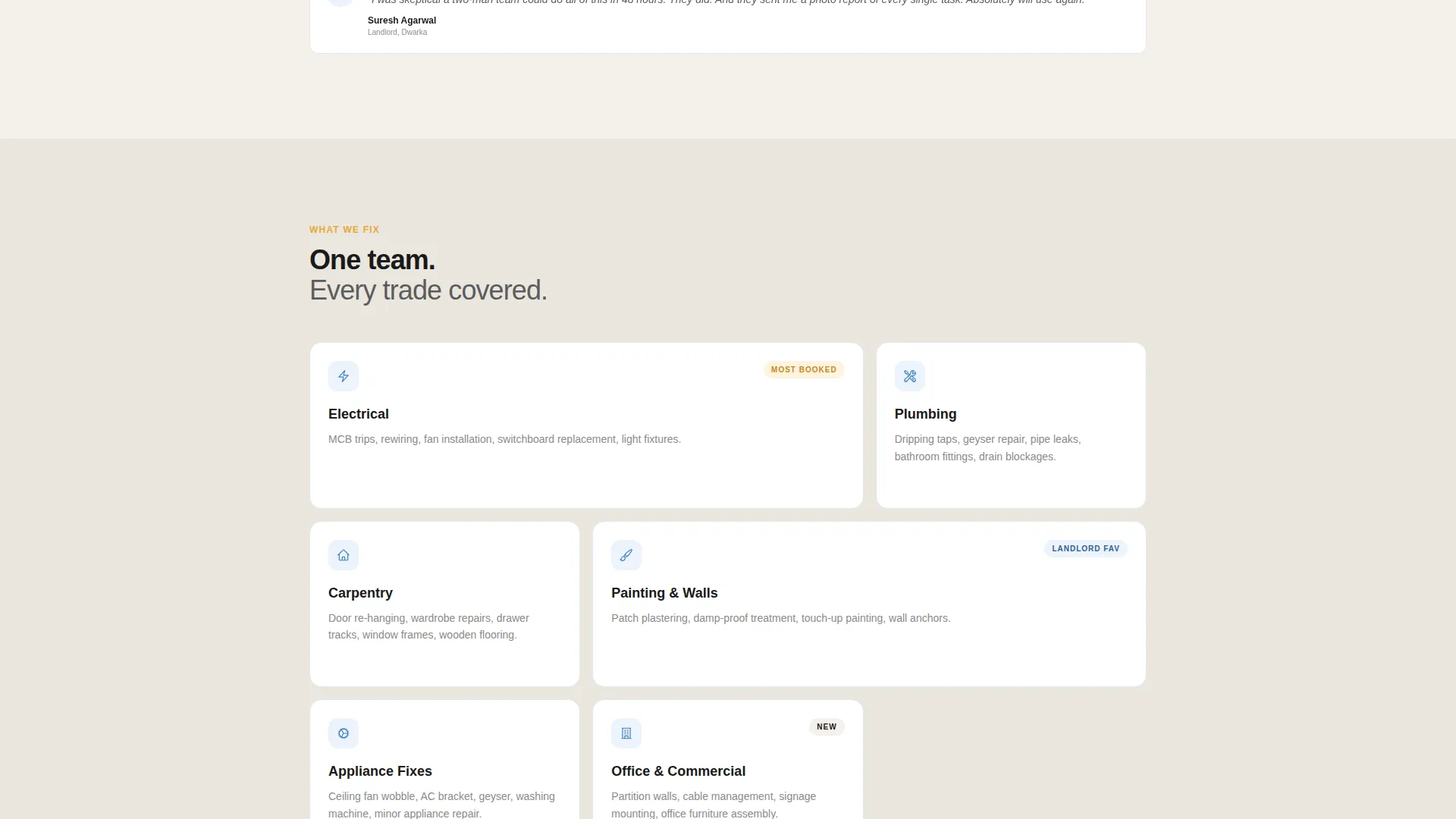 Handyman Landing Page Template for Delhi Services