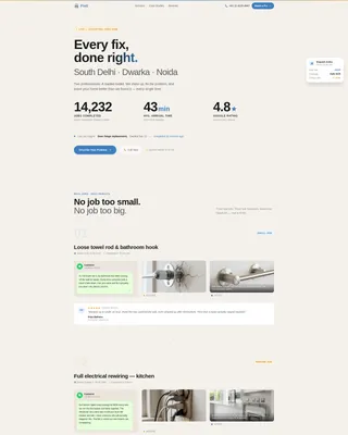 Handyman Landing Page Template for Delhi Services