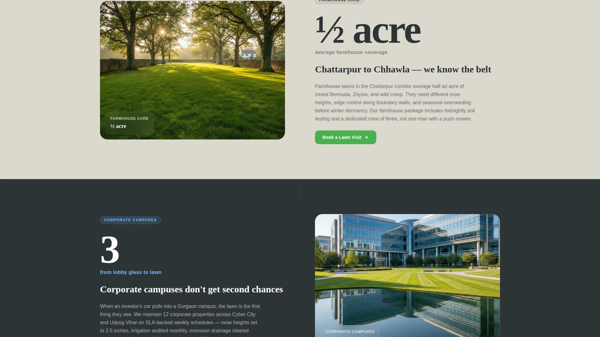 Delhi Lawn Care Booking Landing Page Template