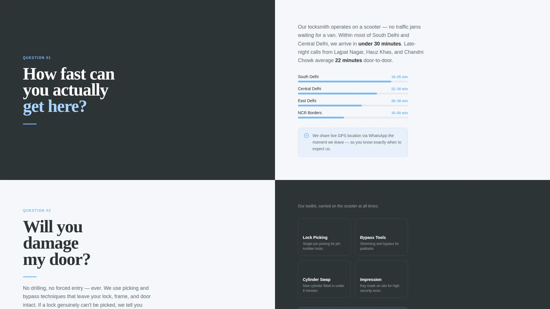 Urgent Delhi Locksmith Landing Page Template