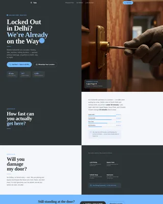 Urgent Delhi Locksmith Landing Page Template