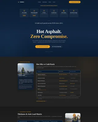 Delhi Paving Contractor Comparison Table Landing Page