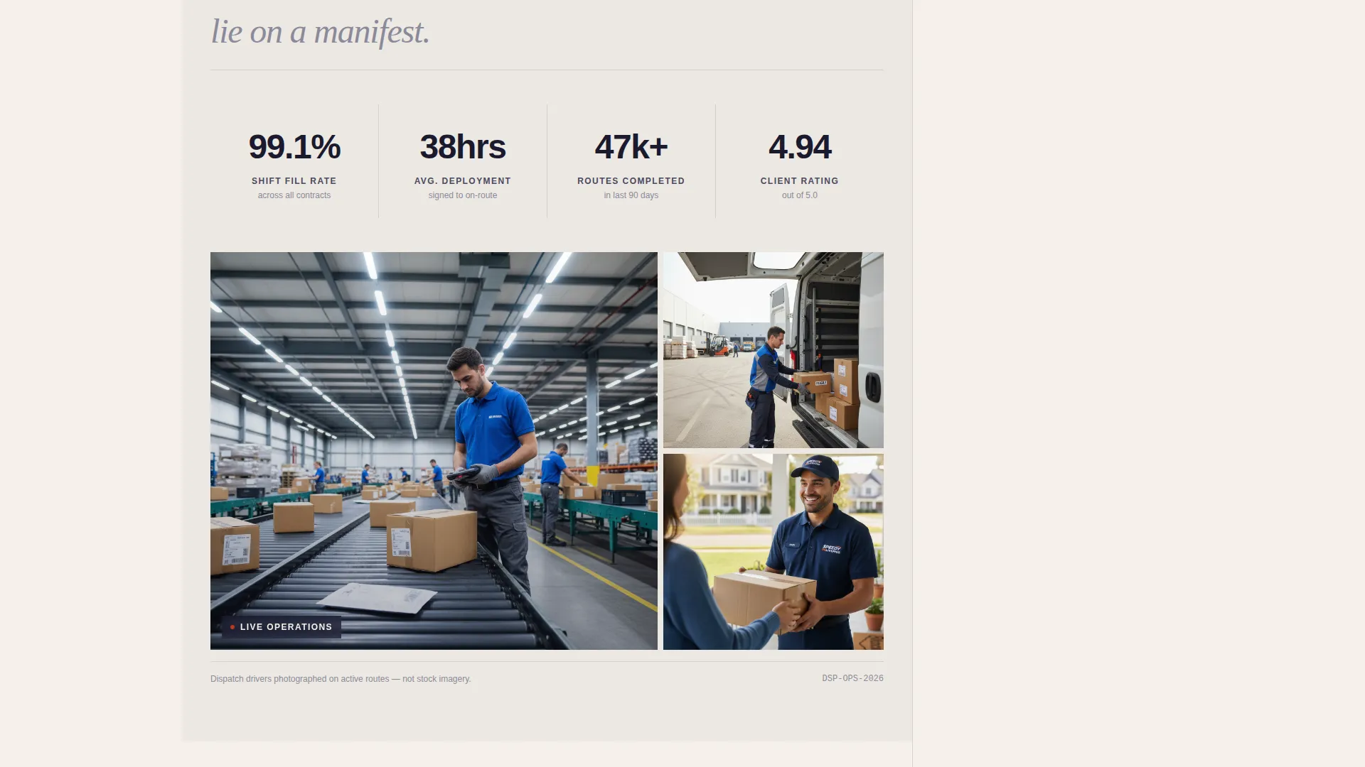 Dependable Fleet Driver Landing Page Template