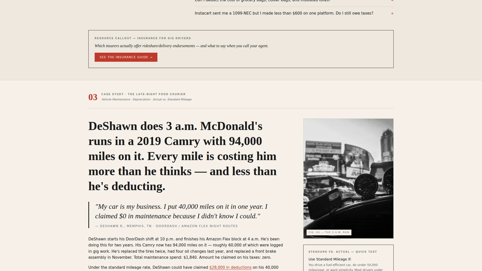 Editorial Landing Page Template for Delivery Drivers