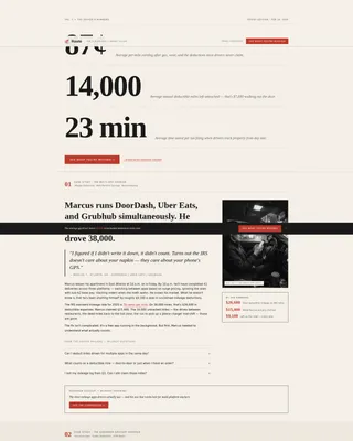 Editorial Landing Page Template for Delivery Drivers