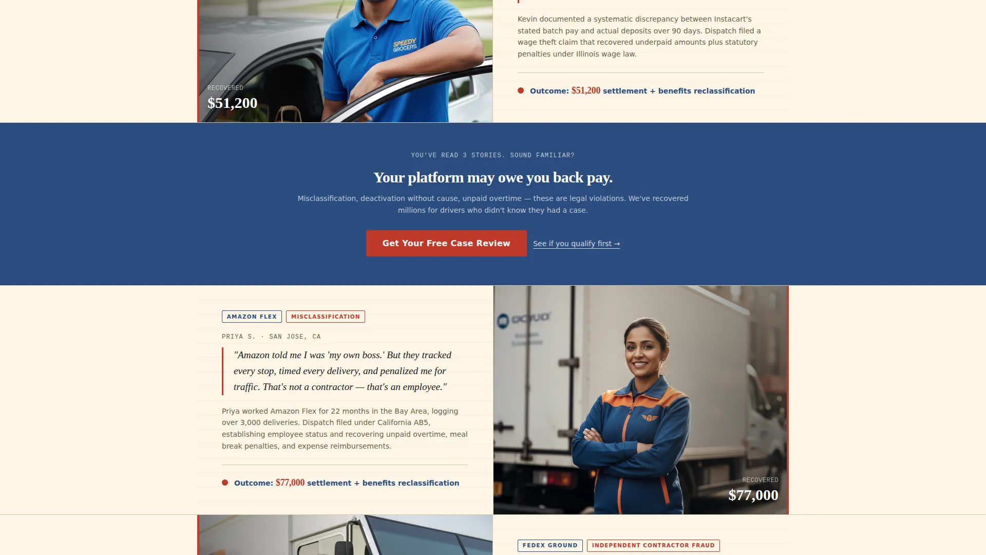 Delivery Driver Advocacy Landing Page Template