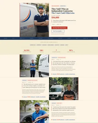 Delivery Driver Advocacy Landing Page Template