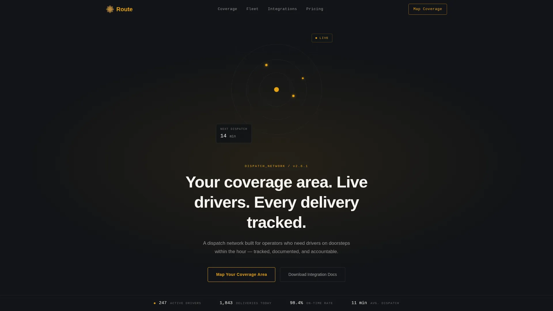 Precision Dispatch Delivery Service Landing Page Template