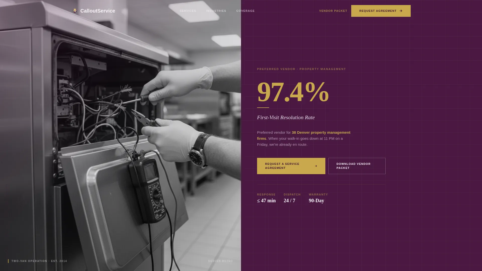Precision Appliance | Free Website Template | Rocket