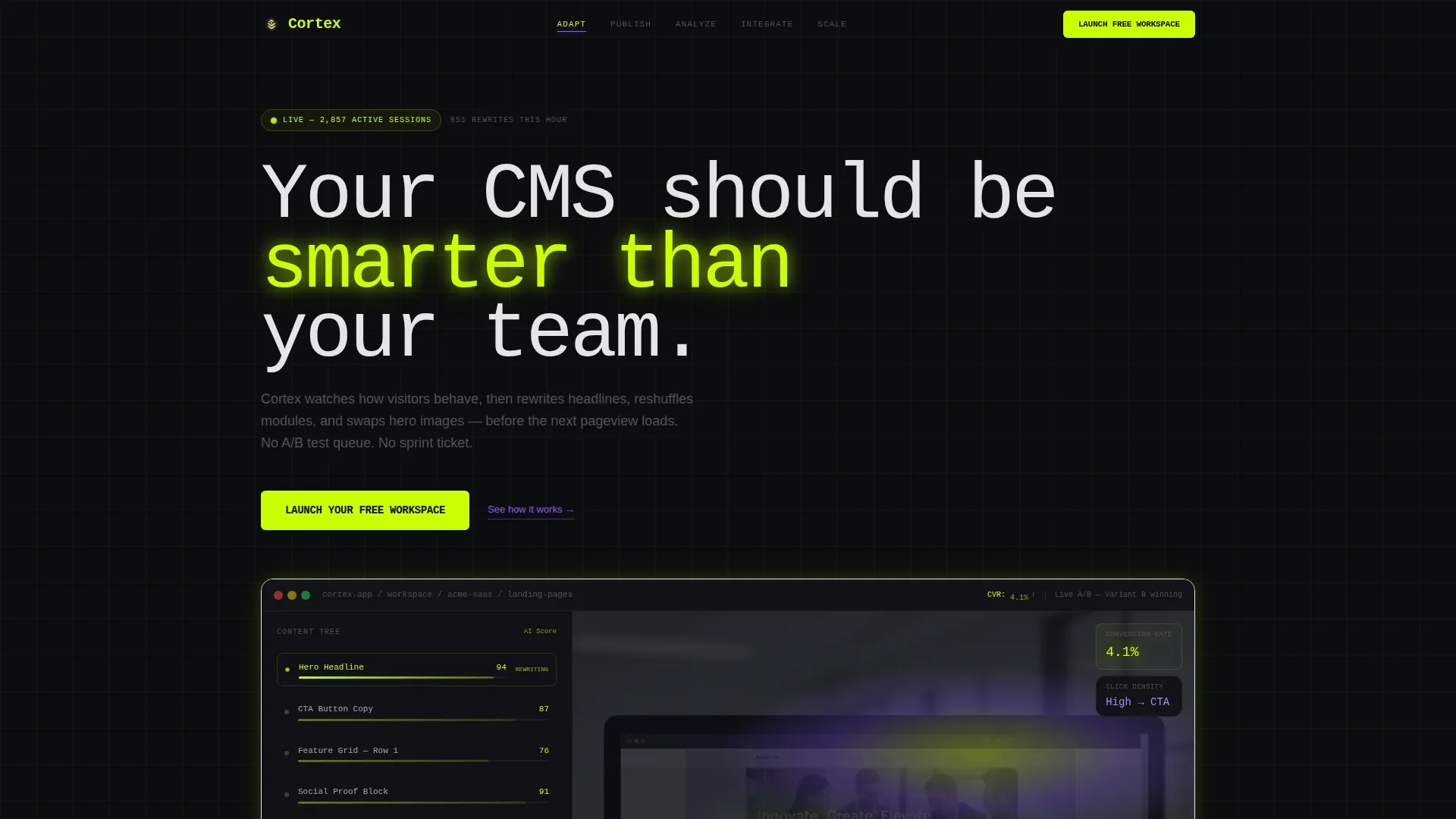 AI-Powered CMS Landing Page Template