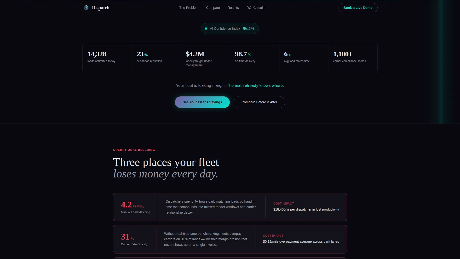AI Fleet Management Landing Page Template