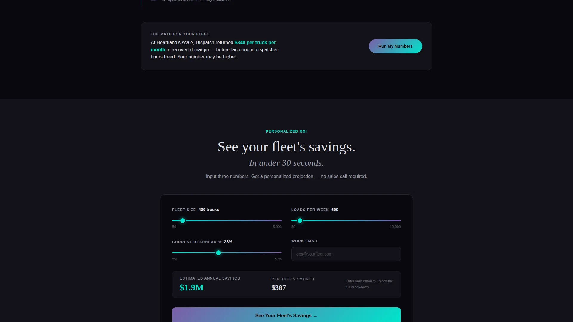 AI Fleet Management Landing Page Template