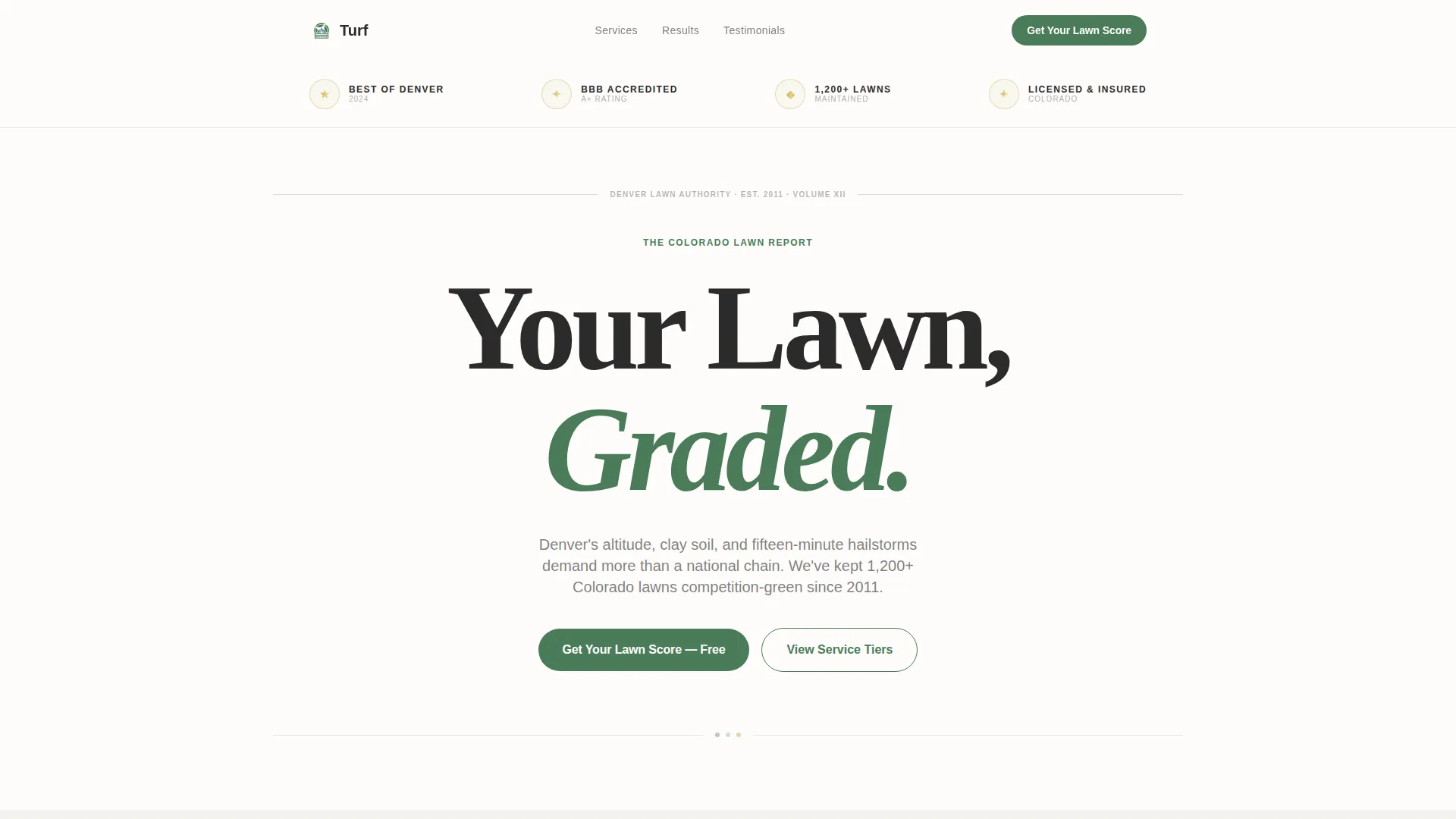 Editorial Lawncare | Free Website Template | Rocket