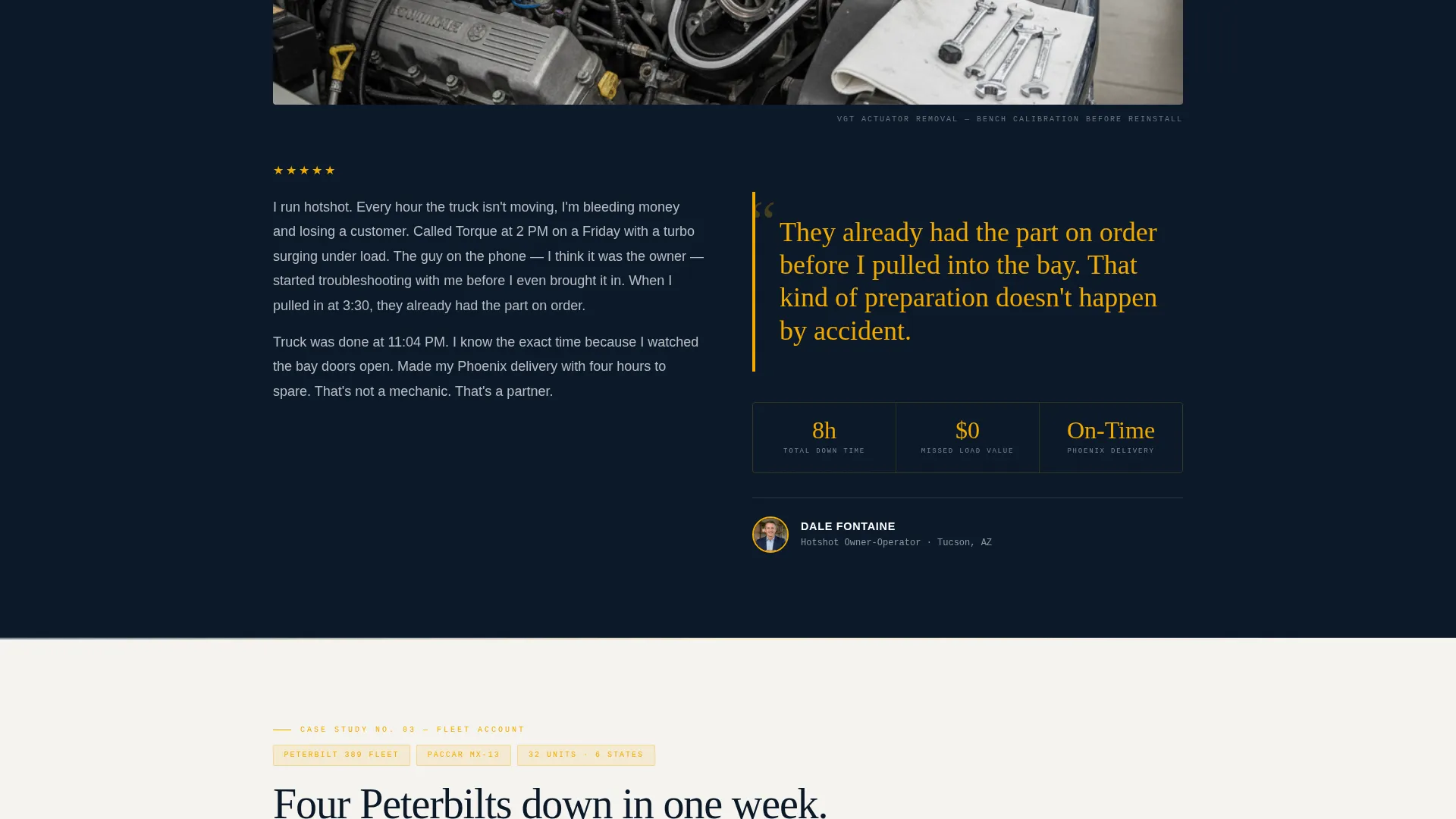 Diesel Mechanic Review Landing Page Template
