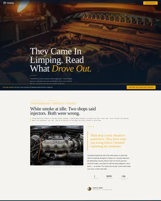 Diesel Mechanic Review Landing Page Template